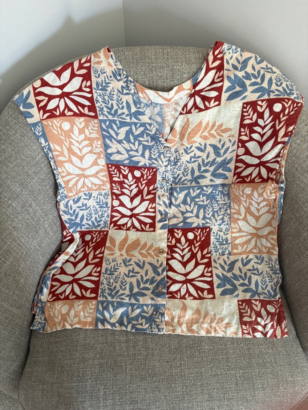 Handmade Linen V-neck Shirt~